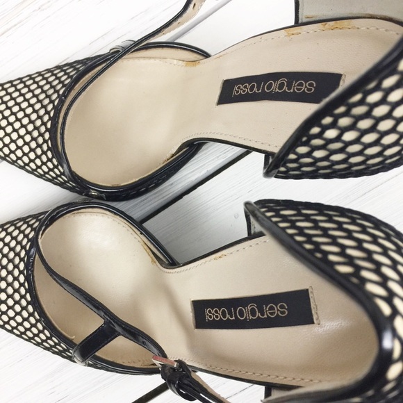 Sergio Rossi Black Fishnet D'orsay Heels 35.5 - Picture 7 of 8